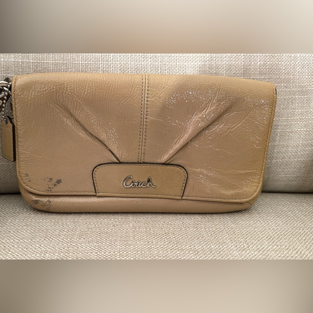 Patent Leather Coach large wristlet
